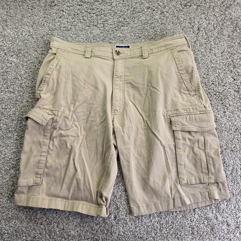 Club Room Cargo Shorts Mens 36 Khaki Tan Cotton Stretch Utility Casual Ladies